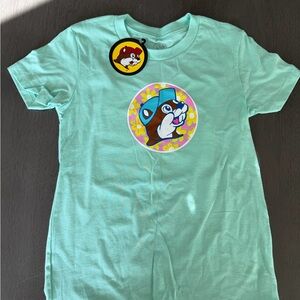 Buc-ee’s Kids T-Shirt – Teal Beaver Graphic Tee – Cute Floral Design